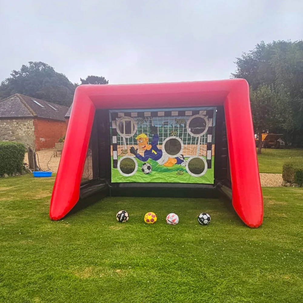 Inflatable Football Shootout  Soccer  Shoot Gate Inflatable Football Kick Goal Shooting Game With Blower For Family Backyard