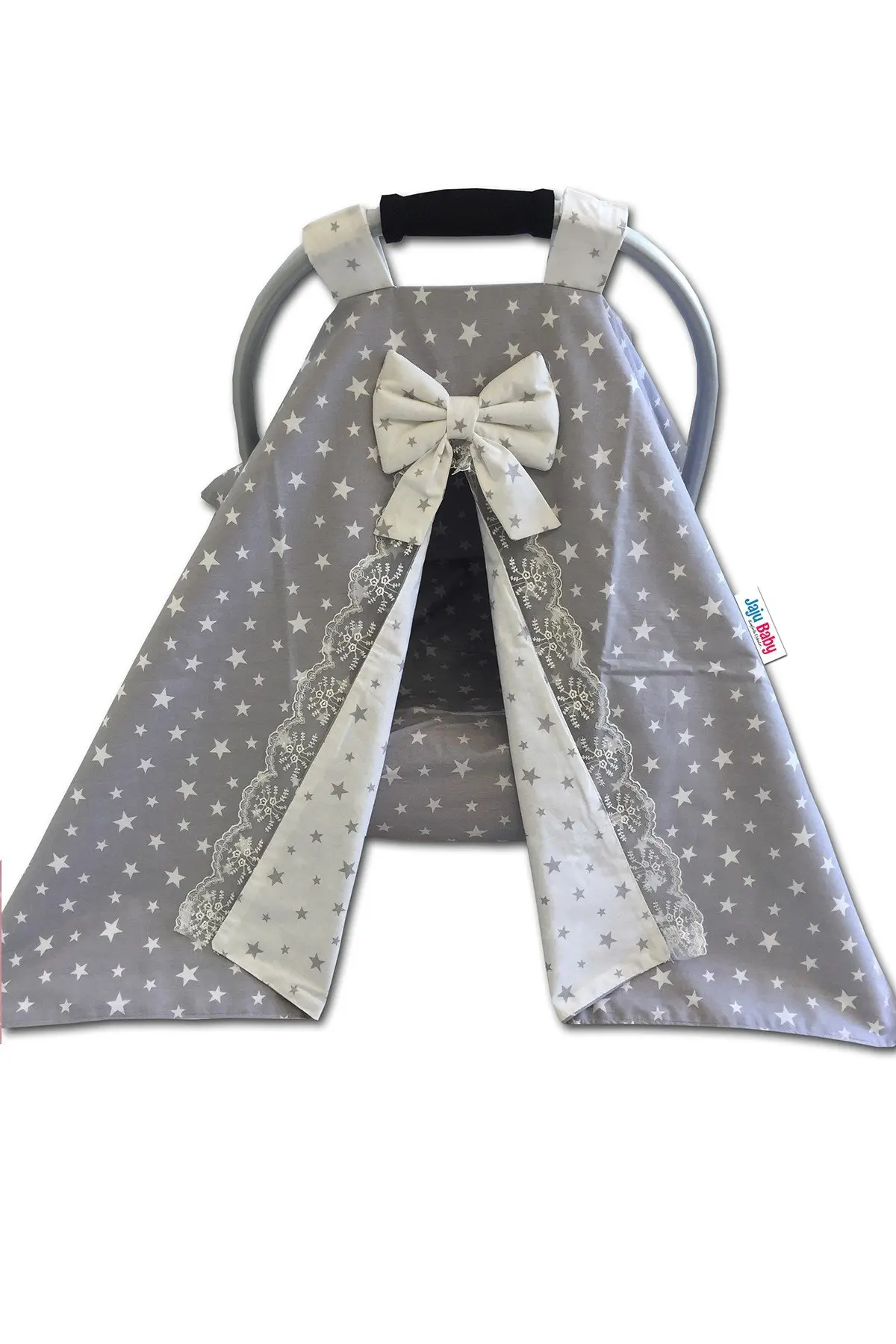 

Handmade Gray and Star Combination Stroller Cover and Inner Sheet