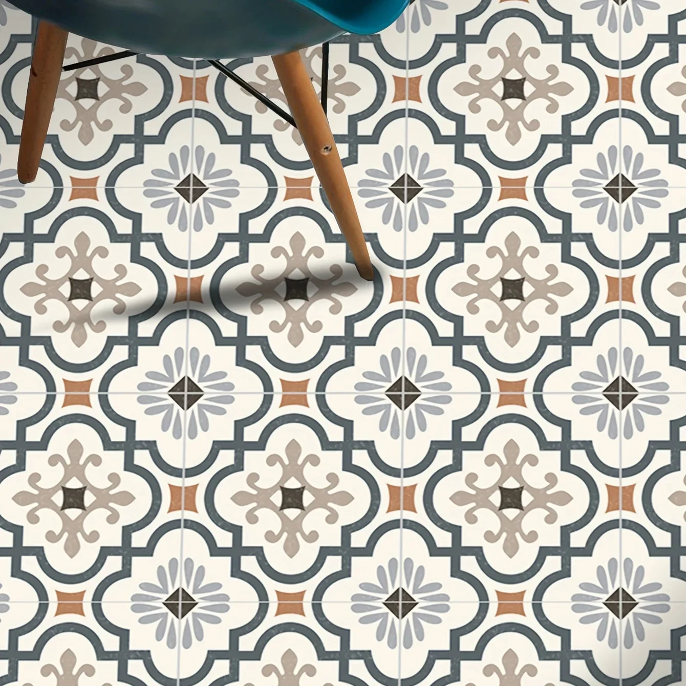 9PCS bedrukte matte verdikte waterdichte sticker vinyl gemakkelijk te plakken verwijderbare eenvoudige huis woonkamer keuken tegelstickers vloer - afbeelding 2
