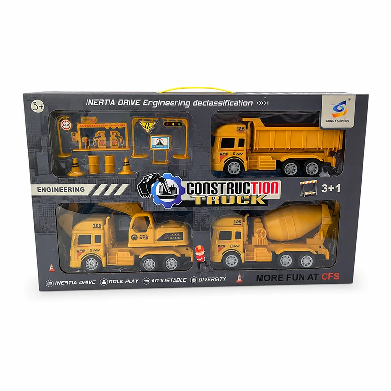

Construction Truck Toy Set for Kids 3+, Push and Go Dump Truck Excavator Cement Mixer Sandbox Play Toys