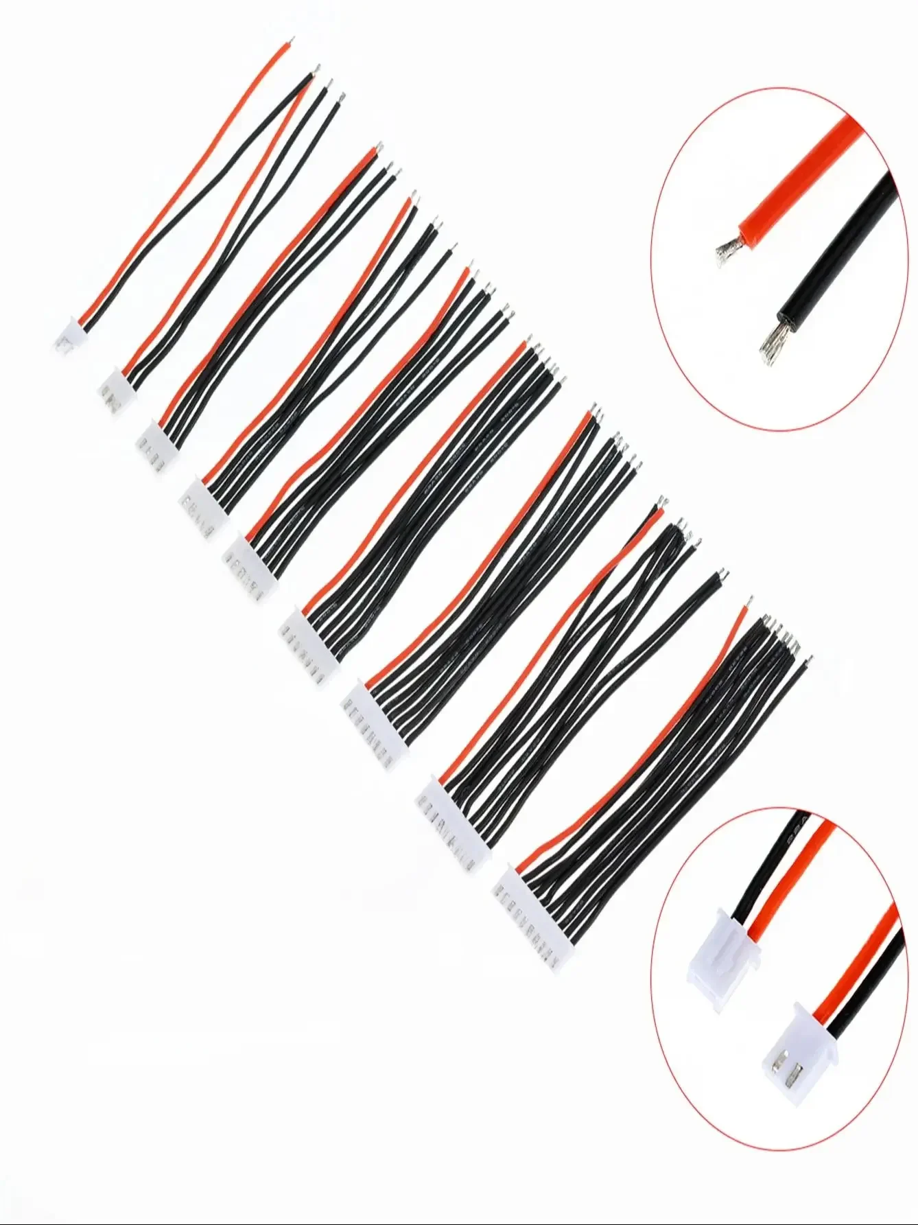 5 pcs/lot JST-XH fil de Silicone 22AWG1/2/3/4/5/9S Extension de fil d'équilibre Lipo câble chargé cordon de plomb pour chargeur de batterie RC Lipo