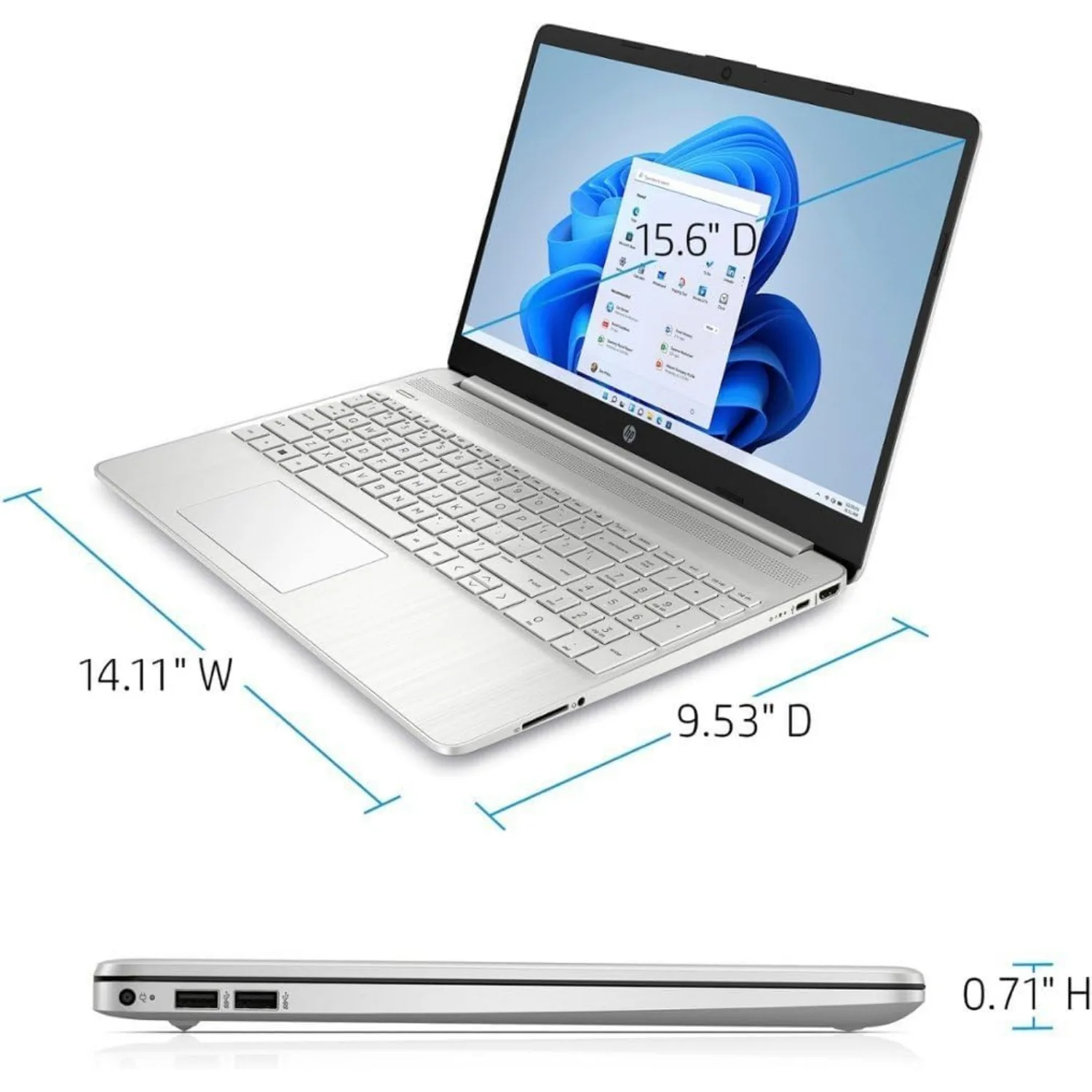 Ordinateur portable professionnel HP avec souris de jeu, Intel Pentium N5030,32 Go de RAM,1 To SSD, exploration UHD, Windows 11, argent, 14 pouces