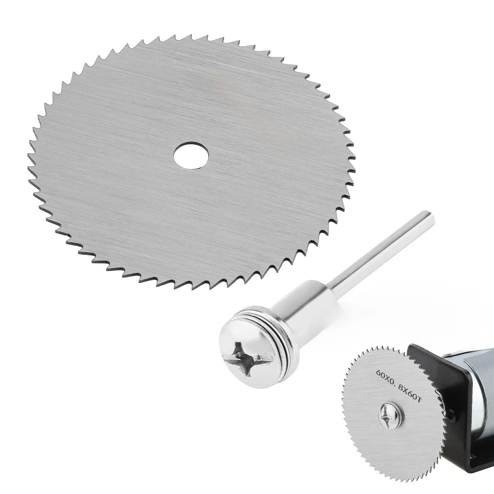 Disque de scie HSS 60mm, lames de coupe, Mini disque de ponçage circulaire, meule pour bois, métal souple et plastique