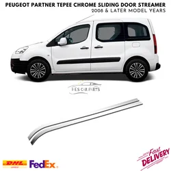 Peugeot Partner Tepee Chrome Sliding Door Streamer 2008 & Later Model Years Chrome Car Accessories Free Shipping