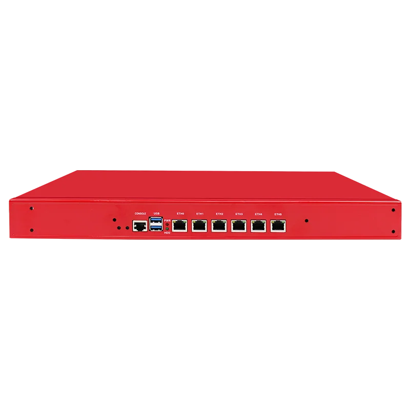 IKuaiOS 1U Red Rackmount Network Appliance Built-in 8th Generation Intel Core 6x i226 2.5G Ethernet Firewall Router 1356 6L