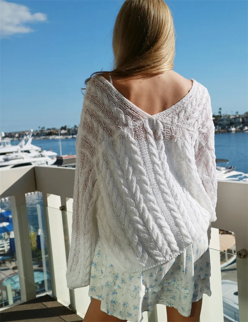 

Long Sleeve Sexy Knit Cardigan Women Crop Top Cable Sweater Coat Autumn Winter Korean Fashion Casual Jacket Blouse Beach Wrap