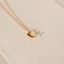 Luxury Jewelry Handwriting Heart Necklace Personalized Actual Signature Necklace Keepsake Personalized Gift For Her 3D Jewelry