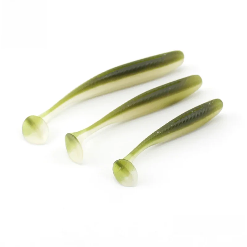 5 tailles différentes facile Shinner clé Shad appât souple pour perche bar brochet leurres de pêche avec parfum de sel PVC Silicone leurre