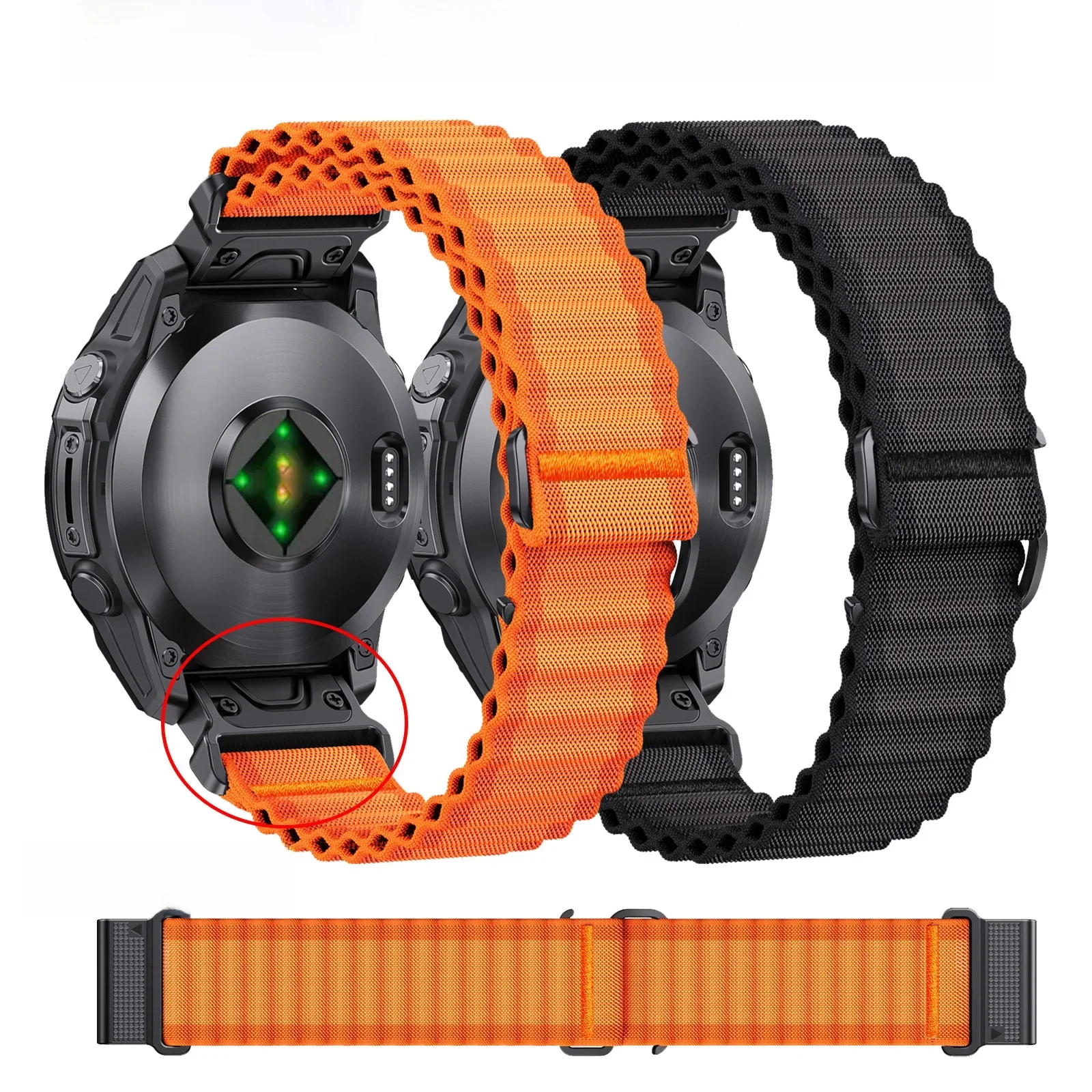 QuickFit 26mm 22mm Dwukolorowy nylonowy pasek do zegarka Garmin Fenix E 8 7X 7 6 6X/Epix Pro Gen 2 51mm 47mm/Tactix Akcesoria — 2