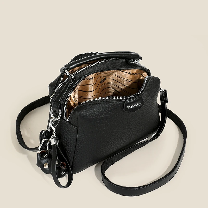 Chic PU Leather Handbag Women's Fashion Shoulder Bag with Top Handle and Crossbody Strap for Daily Use and Travel