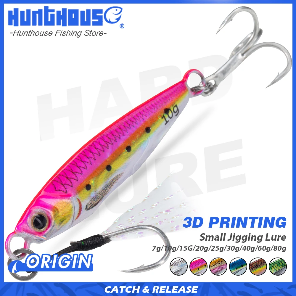 Hunthouse Slow Sinking Metal Jig Angelköder 80g Jigging Laser Jig Salzwasser Künstlicher Hecht Seebarsch Fischköder lw844