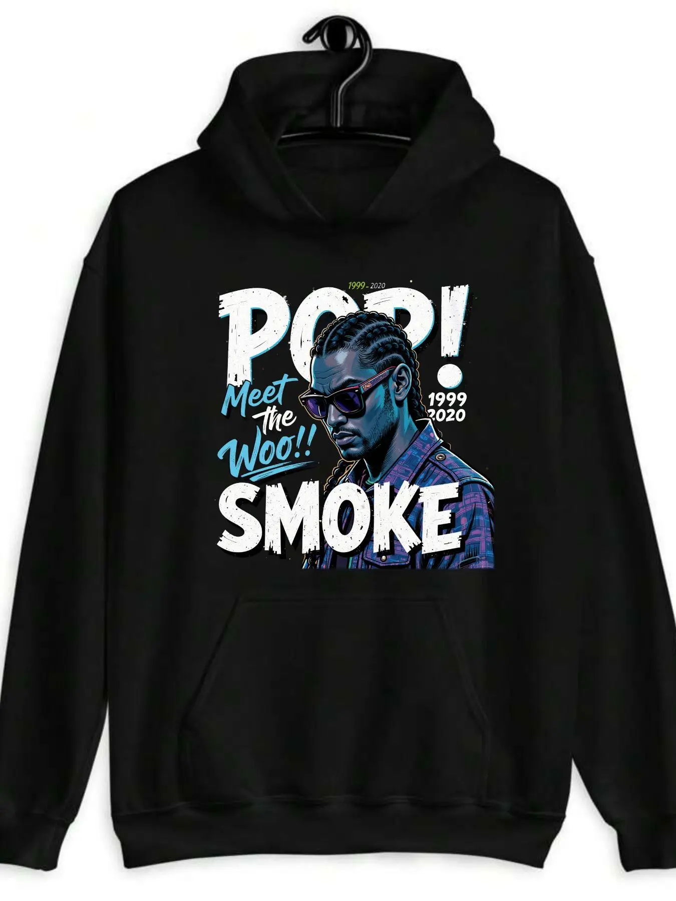 

Men's Pop Smoke Tribute Hoodie POP Meet The Woo Fit Pullover Sweatshirt with Kangaroo Pocket Long Sleeve Hooded Streetwear