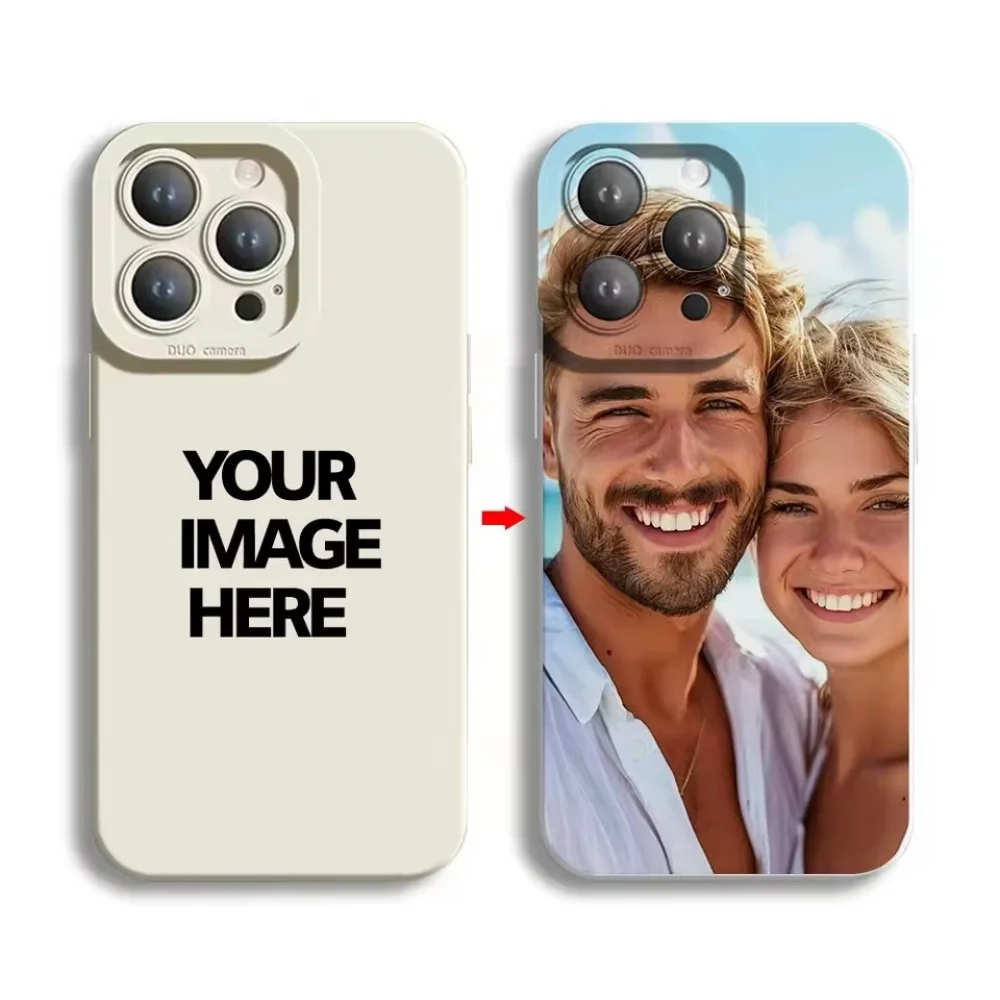 Funda de silicona para iPhone 18, 17, 15, 14, 16, 13, 12, 11 Pro, Xs Max, Plus, Mini, 16e, 17e, X, XR. Diseño personalizado con fotos de parejas, acabado mate y textura suave.
