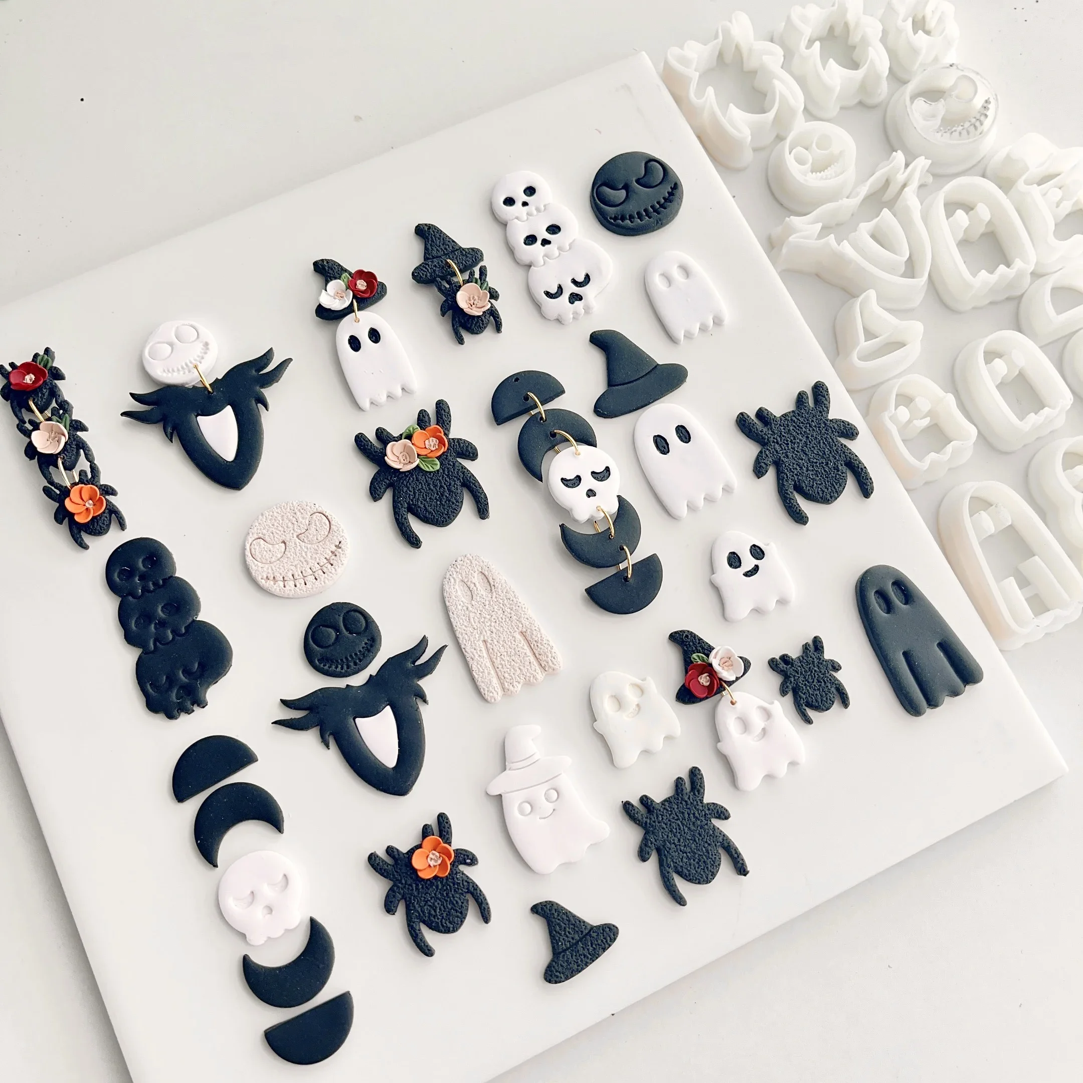 Seria Halloween inny kształt nietoperza duch glina forma do cięcia DIY kolczyki biżuteria kolczyki tworzenie prezentów forma z gliny polimerowej — zdjęcie 2