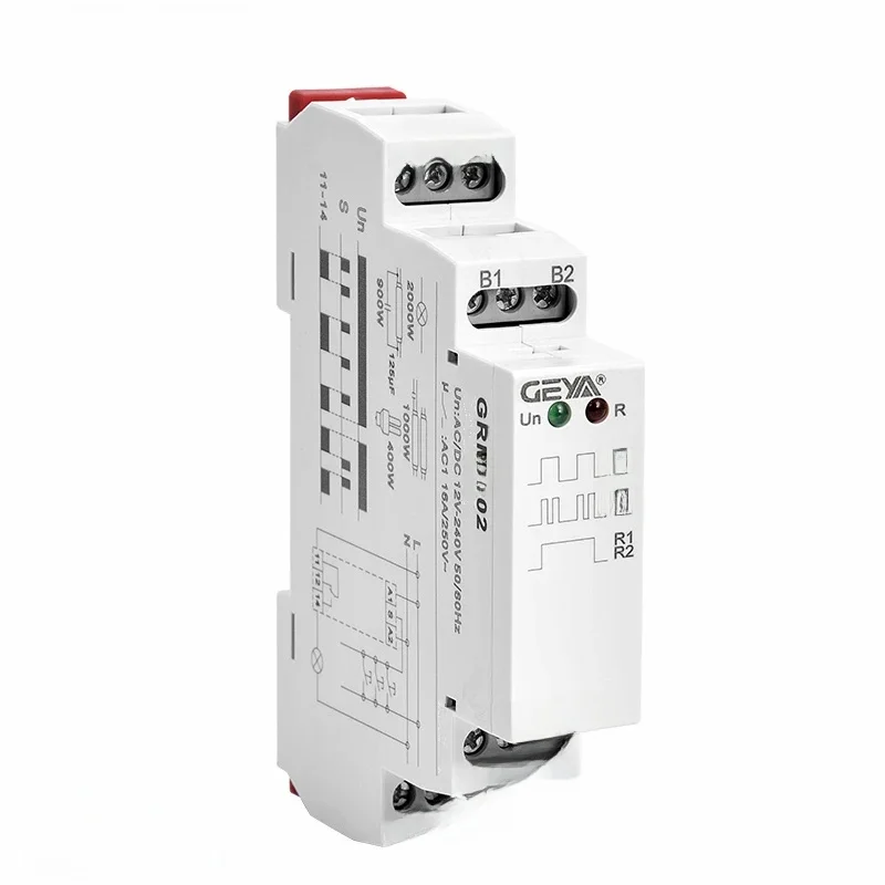GEYA GRM8 Szyna Din Elektroniczny przekaźnik zatrzaskowy Przekaźnik pamięci Przekaźnik impulsowy SPDT 16A Przekaźnik krokowy AC230V LUB AC/DC12-240V — zdjęcie 2