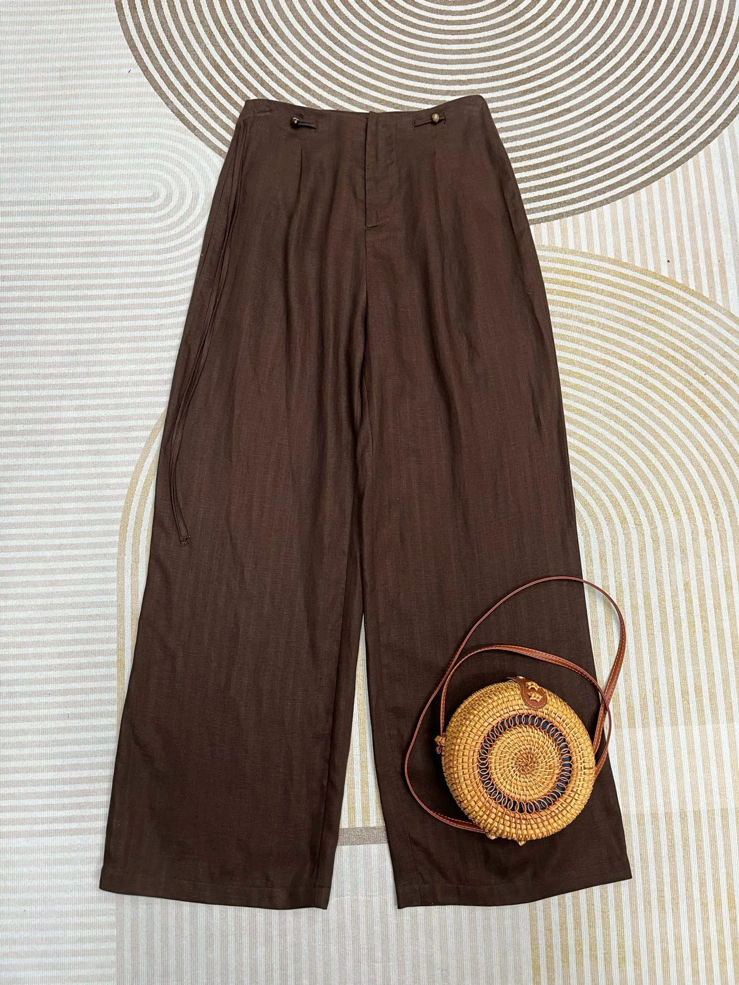 Summer casual women's loose linen lyocell summer pants