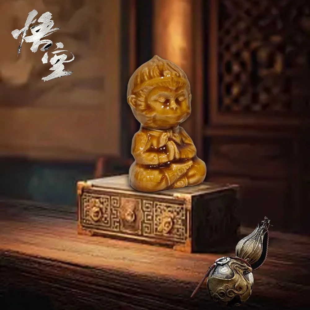 Creative Glass Wu Kong Tea Pet Home Zen Matte Cover Mat Tea Tray Tea Table Small Ornament Tea Ceremony Accory