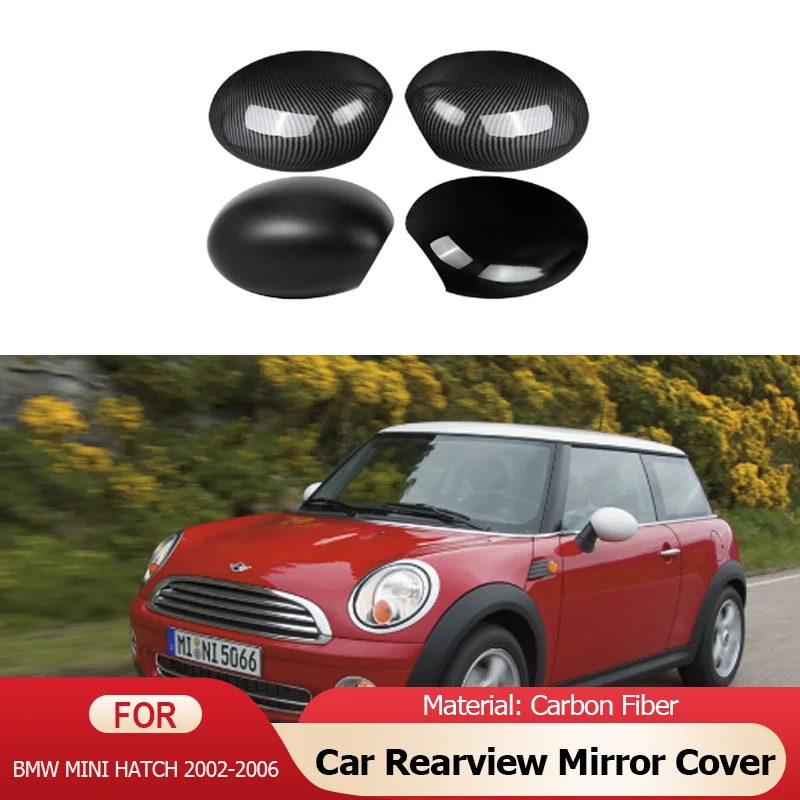 

for Mini Hatch R50 R53 2002~2006 2005 Car Rearview Side Mirror Cover Wing Cap Exterior Door Rear View Case Trim Car Accessories