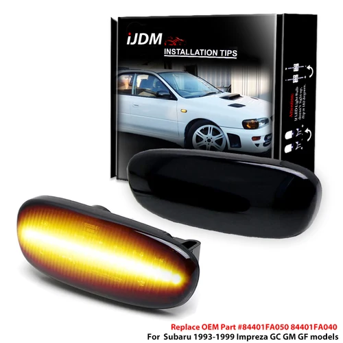 2 uds ámbar LED guardabarros delantero luz de posición lateral conjunto de luz de señal de giro dinámica para Subaru Impreza GC GM GF 1993-2001
