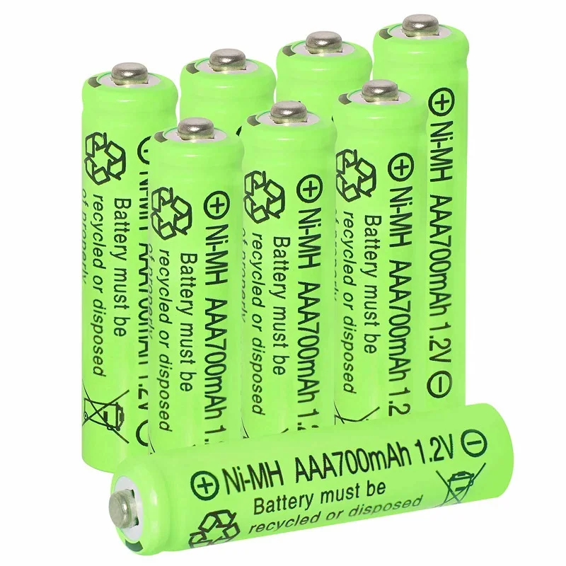 8pcs AAA Ni-Mh Green Rechargeable Batteries 1.2V 700 Mah Solar Battery 1.2V Ni-Mh for Electric Remote Control Car Toy