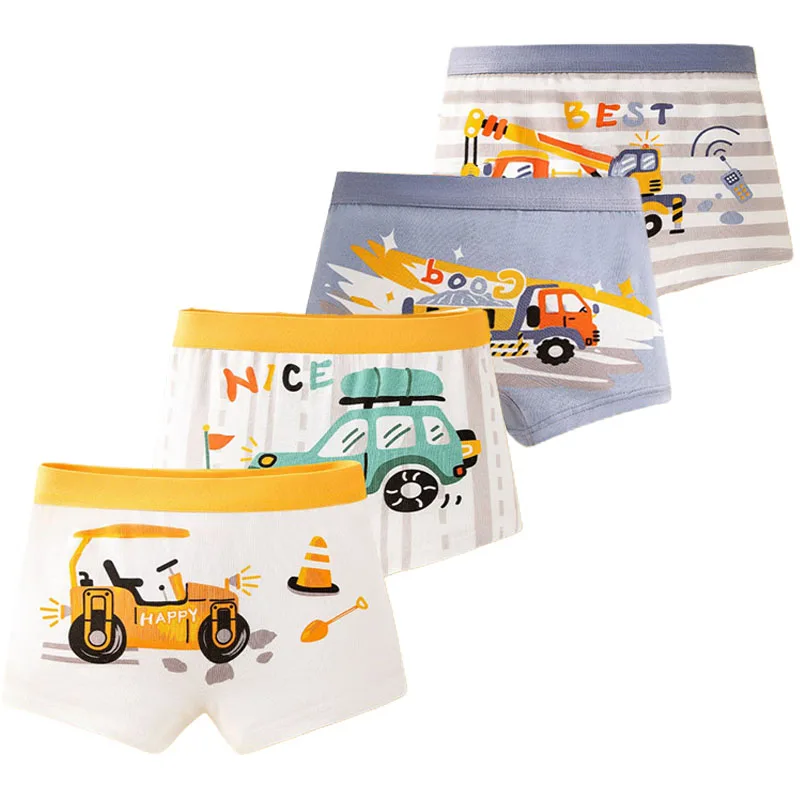 

4Pcs Boys Boxer Briefs Toddler Boy Underwear Training Shorts Cotton 2T 3T 4T Dinosaur Truck Baby For Kids Boy Multipack