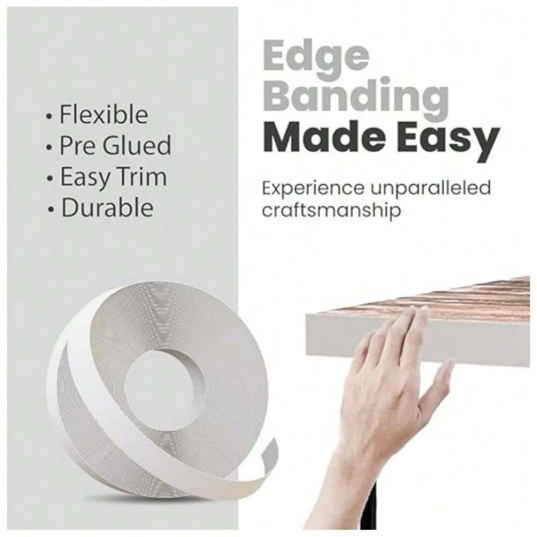 1 قطعة 39.37/78.74/118.11 بوصة ربط حافة القشرة المستعبدة مسبقًا، تستخدم كشريط من الخشب الصلب لإصلاح الخزانة واستعادة الأثاث