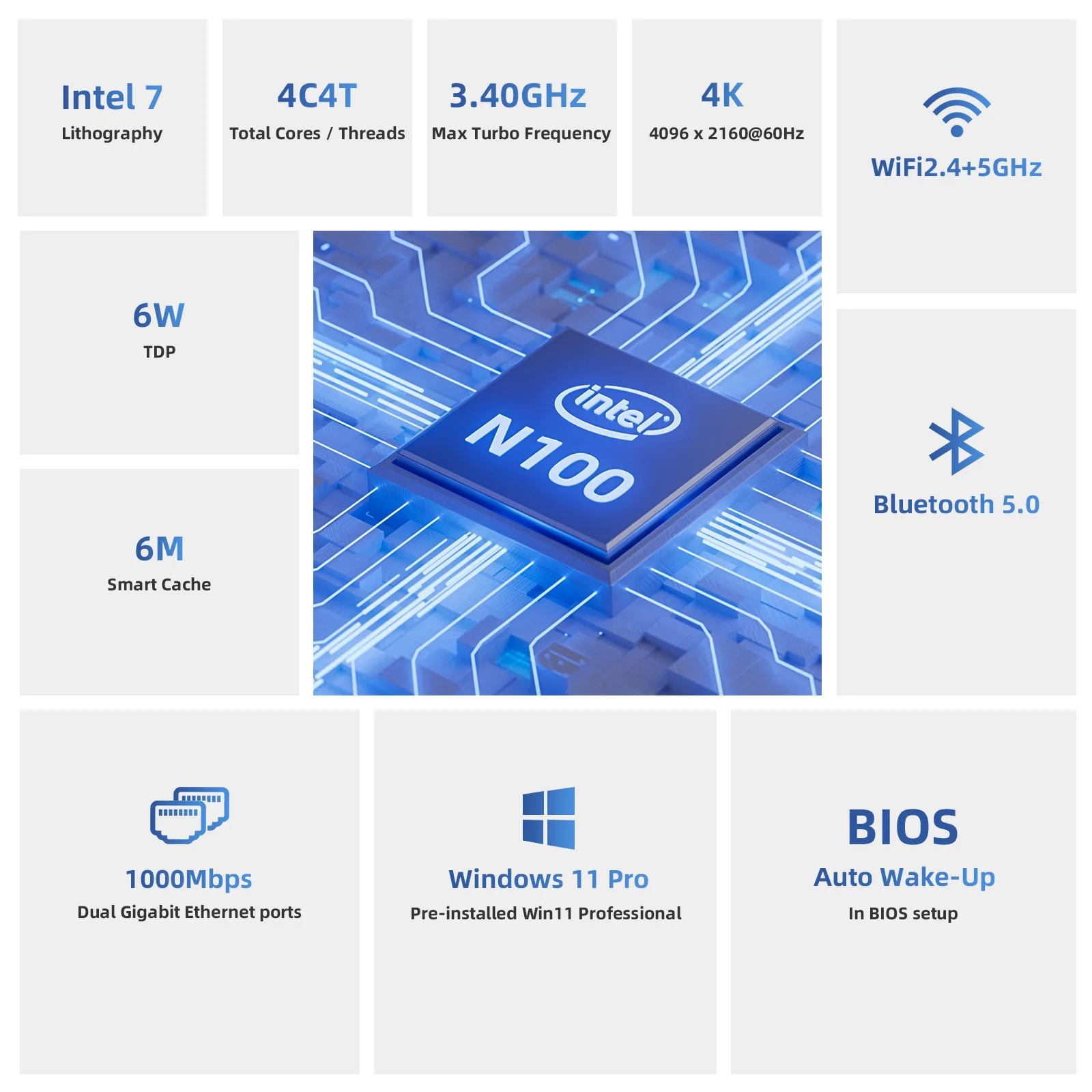 DreamQuest Mini PC Windows 11 Preinstalled, Intel N100 (up to 3.4GHz) Mini Desktop Computer with 16GB DDR4 512GB M.2 SSD