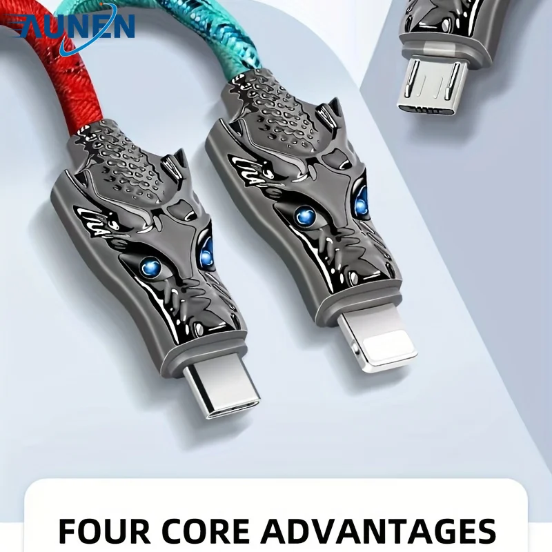 Type-c For IPhone USB Fast Charging Data Cable Colorful Faucet Nylon Braided Charging Cable Compatible With Samsung,Xiaomi, OPPO