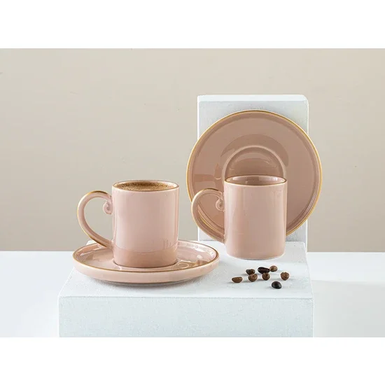 

English Home Sacha Porcelain Set of 2 Coffee Cups 85 ml Powder