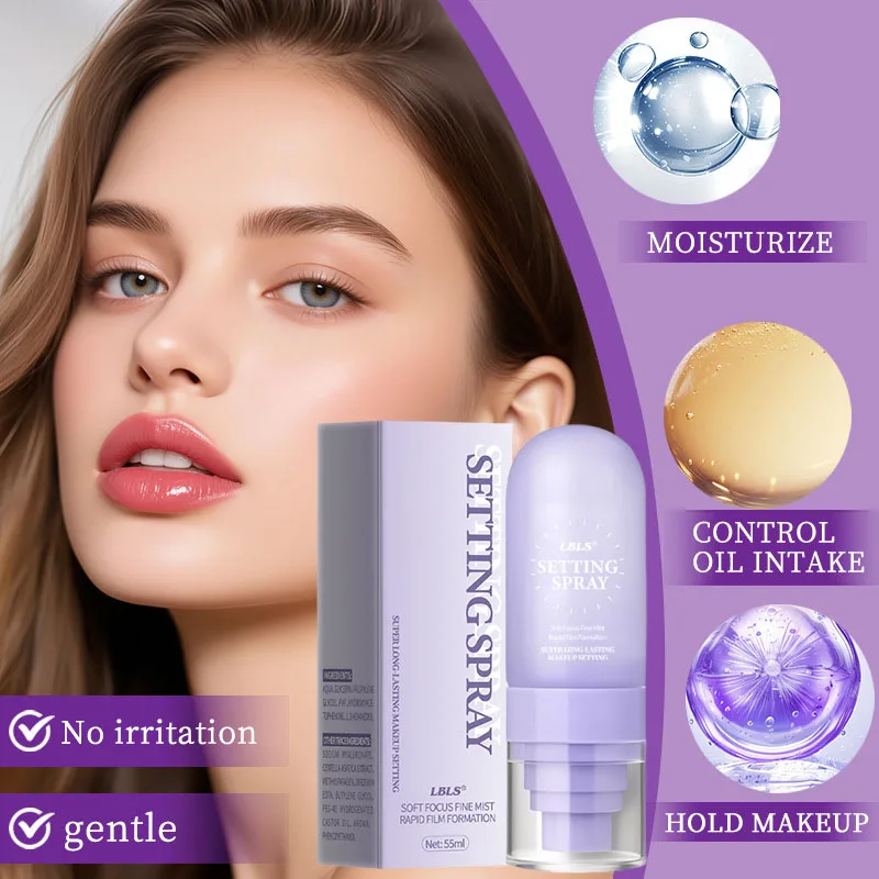 24-Hour Long Lasting Setting Spray, Makeup Setting Spray 55ml, Hydrating Moisturizing Long Lasting Fixing Spray, Gentle No Irritation Makeup Fixer For All Skin Types.