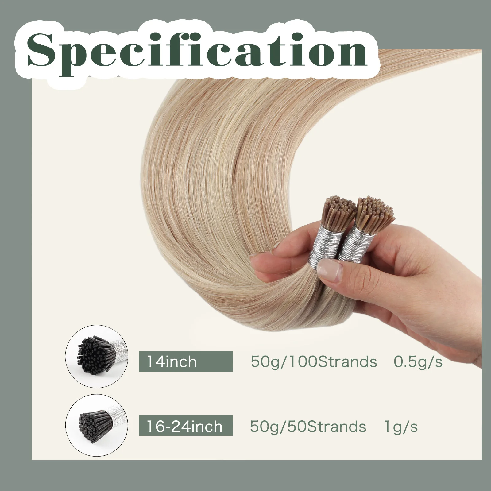 Sixstarhair I Tip estensioni dei capelli 50 e 100 fili 50G Pre incollati 14'16'18'20'22'24' Estensioni dei capelli umani per le donne