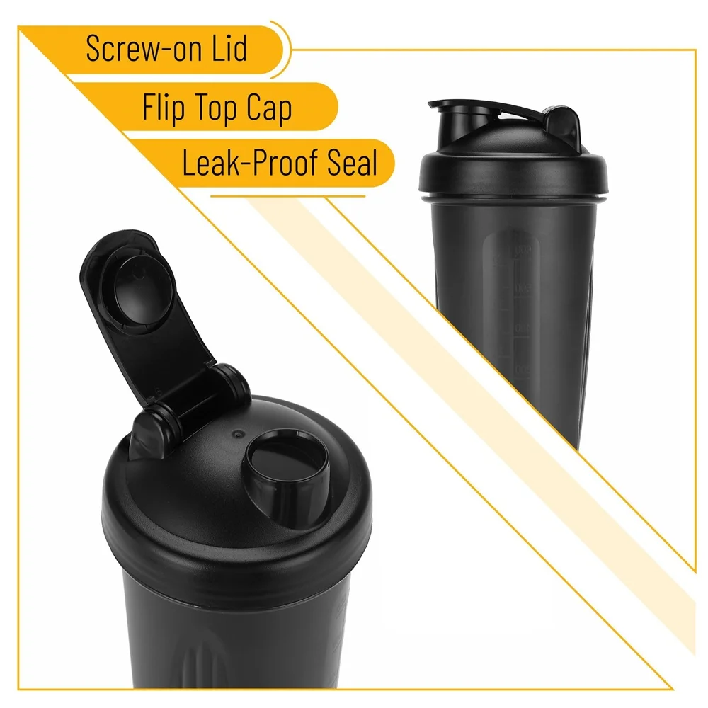 Portable 1pc Protein Shaker 600ml Fitness Bottle with Wire Whisk Ball for Fitness Enthusiasts Athletes Perfect For Outdoor Gym - view 3