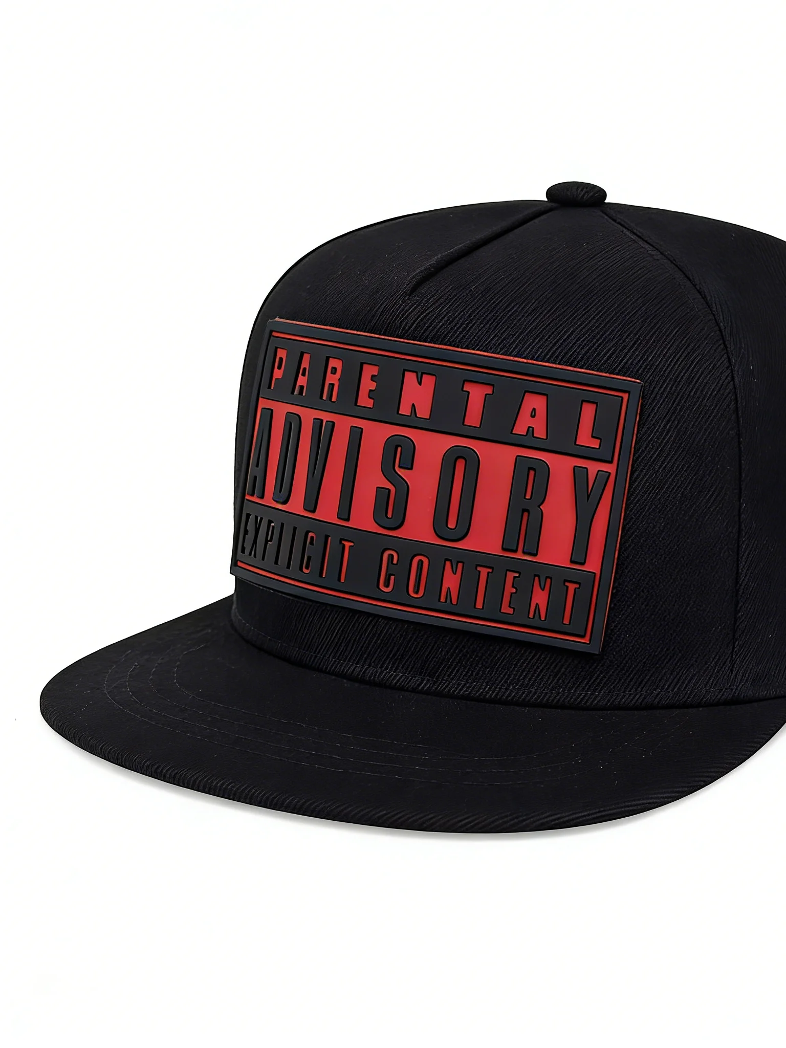 

High-quality black 5-panel sporty sublimation rubber snapback hat
