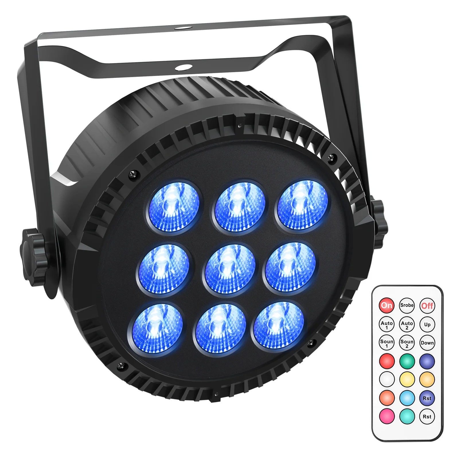 4 in 1 RGBW 9 LED Par Light With Remote Control Stage Effect Par Lighting DMX512 Uplight Voice Controlled For Disco