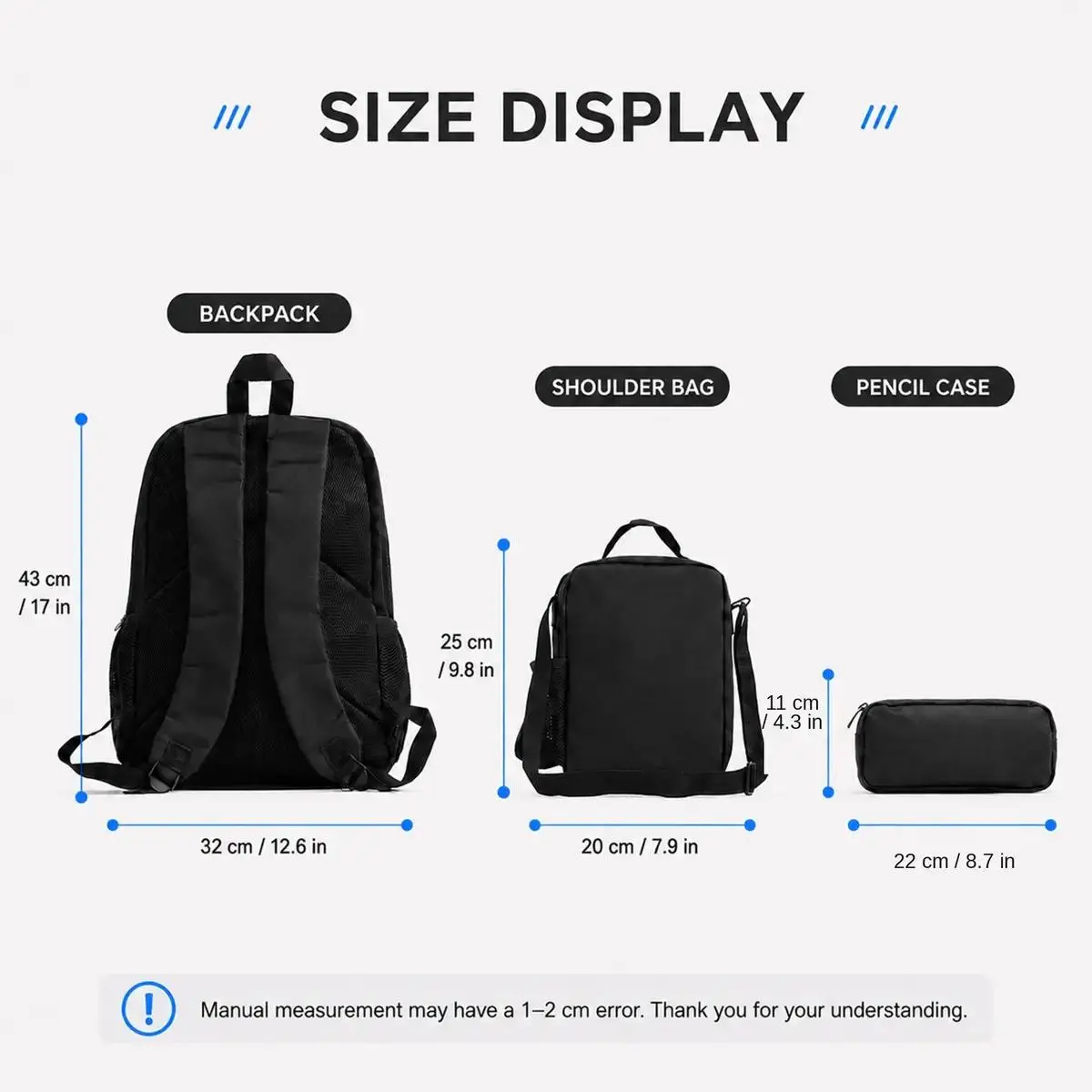 Michael Jackson Backpack Set 3Pcs Kids School Bag LunchBag Pencil Case Pop Music Theme Bookbag LightweightTravel Backpack Back To School Gift For Boys Girls Students