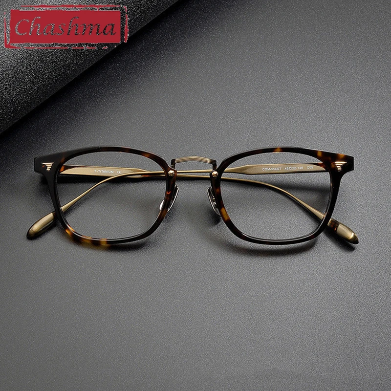 Chashma Prescription Glasses Men Acetate Pure Titanium Women Eyeglasses Frames Optical for Recipe Myopia Eyewear Spectacles