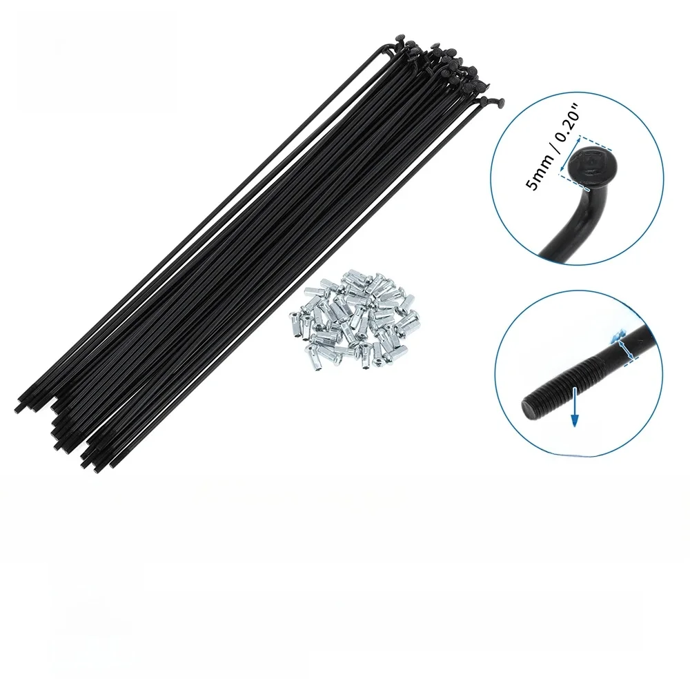 AliExpress X Autohaux Bicycle Spokes 12G 125/134/136/155/160/170/175/183/185mm Length Bike Wheel Spokes Replacment Parts Carbon Steel Black