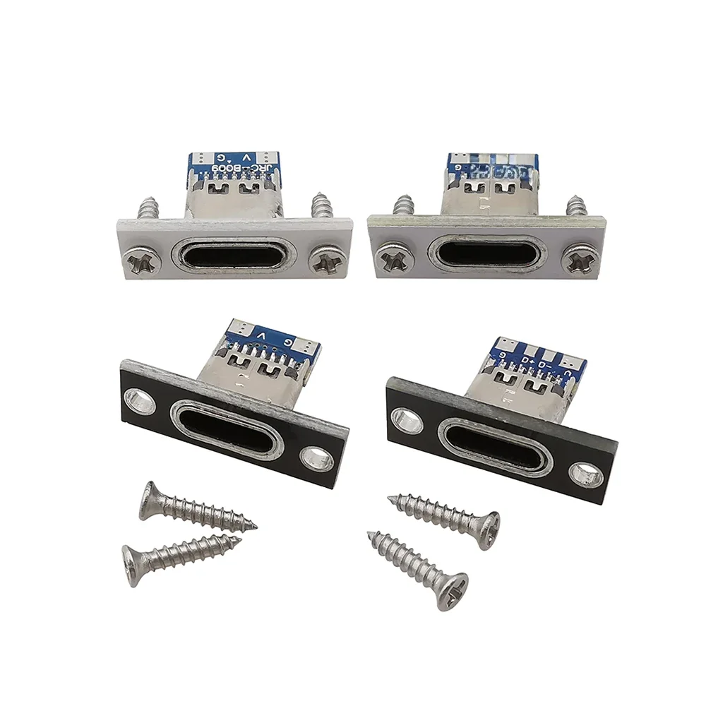 1/2/5szt Typ C USB 3.1 Jack 2 Pin 4 Pin Złącze żeńskie Port ładowania DIY USB 3.1 Typ C Gniazdo ze śrubą mocującą — zdjęcie 2