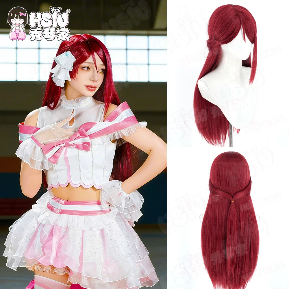 

Sakurauchi Riko Cosplay Wig Fiber synthetic wig「HSIU」80CM Red long Wig+Wig cap Anime LoveLive!Sunshine Sakurauchi Riko Cosplay