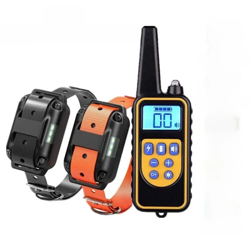 800 m elektrische hondentrainingshalsband, waterdichte huisdierafstandsbediening, oplaadbare trainingshalsband met schoktrillingsgeluid - afbeelding 2