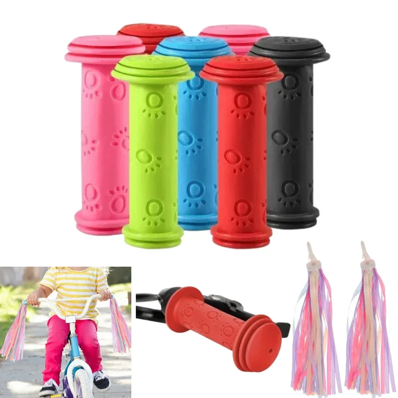 AliExpress 1 Pair Kids Bicycle Handle Cover Grip Tassels Ribbon for Children's 22mm Bike Handlebar Anti-slip