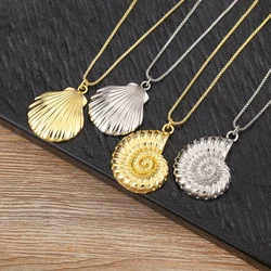 Nidin Hot Sale Popular Shell/Snail Shape Charm Pendant Necklace For Women Men Fashionable Chain Choker Jewelry Accessories Gifts