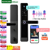 NEW RAYKUBE E90 Tuya Wifi Two-way Audio Video Intercom Fingerprint Camera Smart Door lock With APP Remote Unlock Video Recording