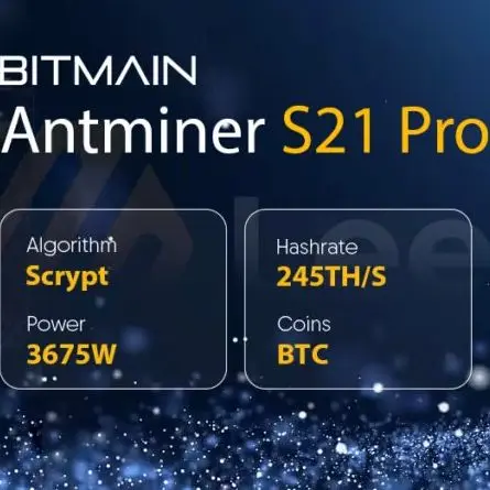 

Лучшее предложение: Bitmain Antminer S21 Pro 245TH/S 3675W Bitcoin Miner