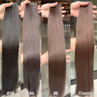 Mechones de pelo liso de hueso de 26 pulgadas, fibras falsas de aspecto Natural, extensiones de cabello liso Yaki súper largas para tejido de calidad de salón