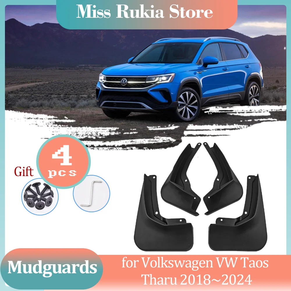 

4pcs Mud Flaps for Volkswagen VW Taos Tharu 2018~2025 2019 Mudguards Splash Fender Flares Spoiler Wheel Guards Cover Accessories
