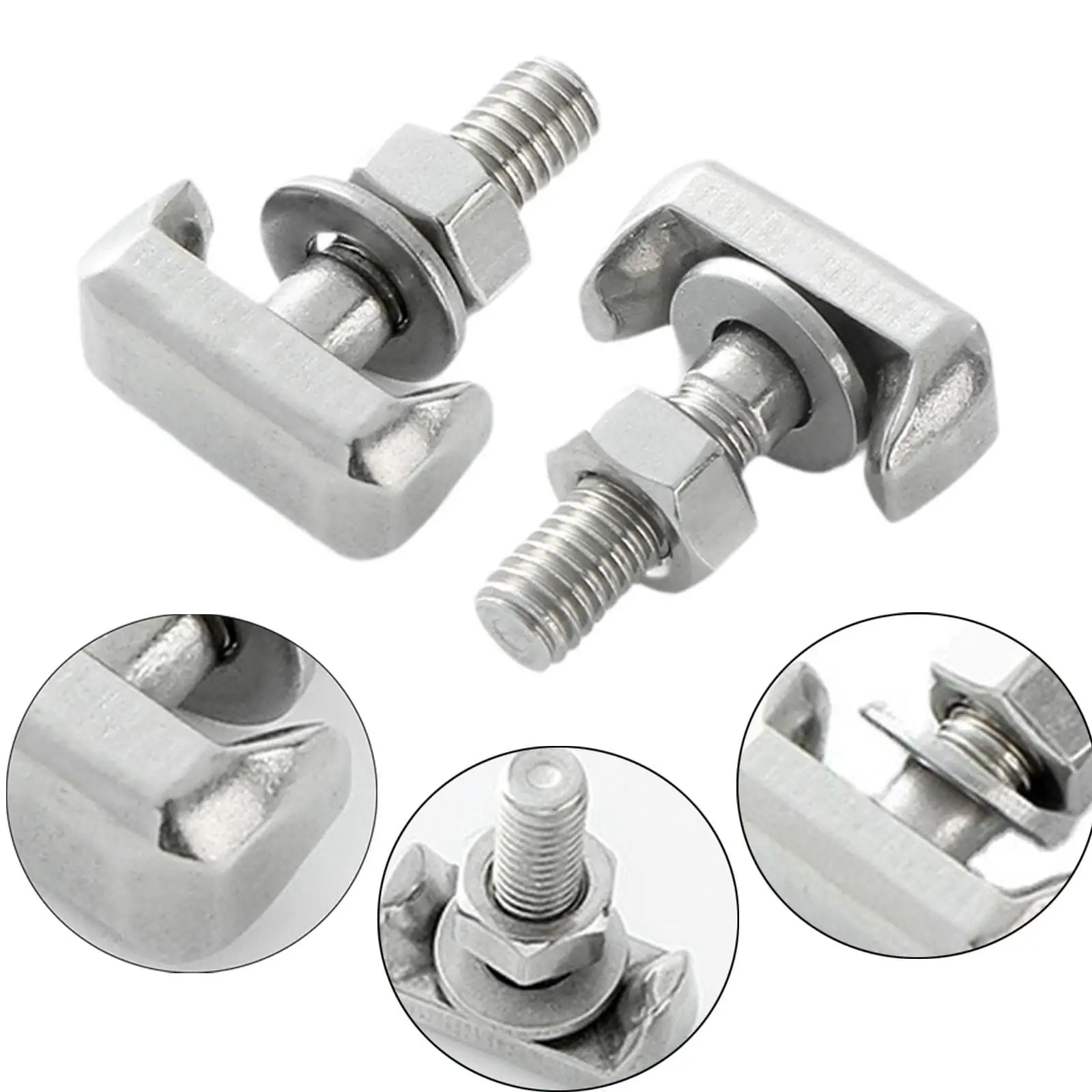2 stks M6 * 22mm Vervanging Batterij Terminal Schroeven Batterij T Bolt Terminal Klem Rvs Batterij T Bolt terminal Klem