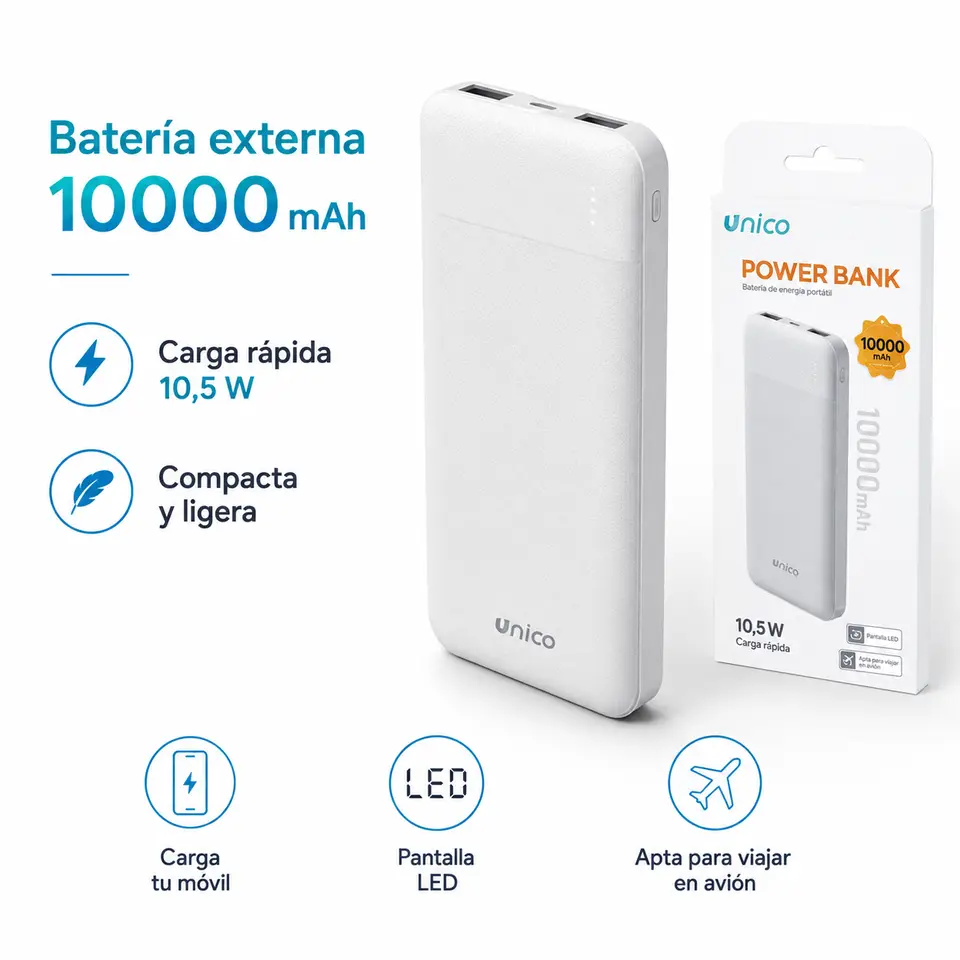 POWER BANK UNICO PB1756 10000MAH