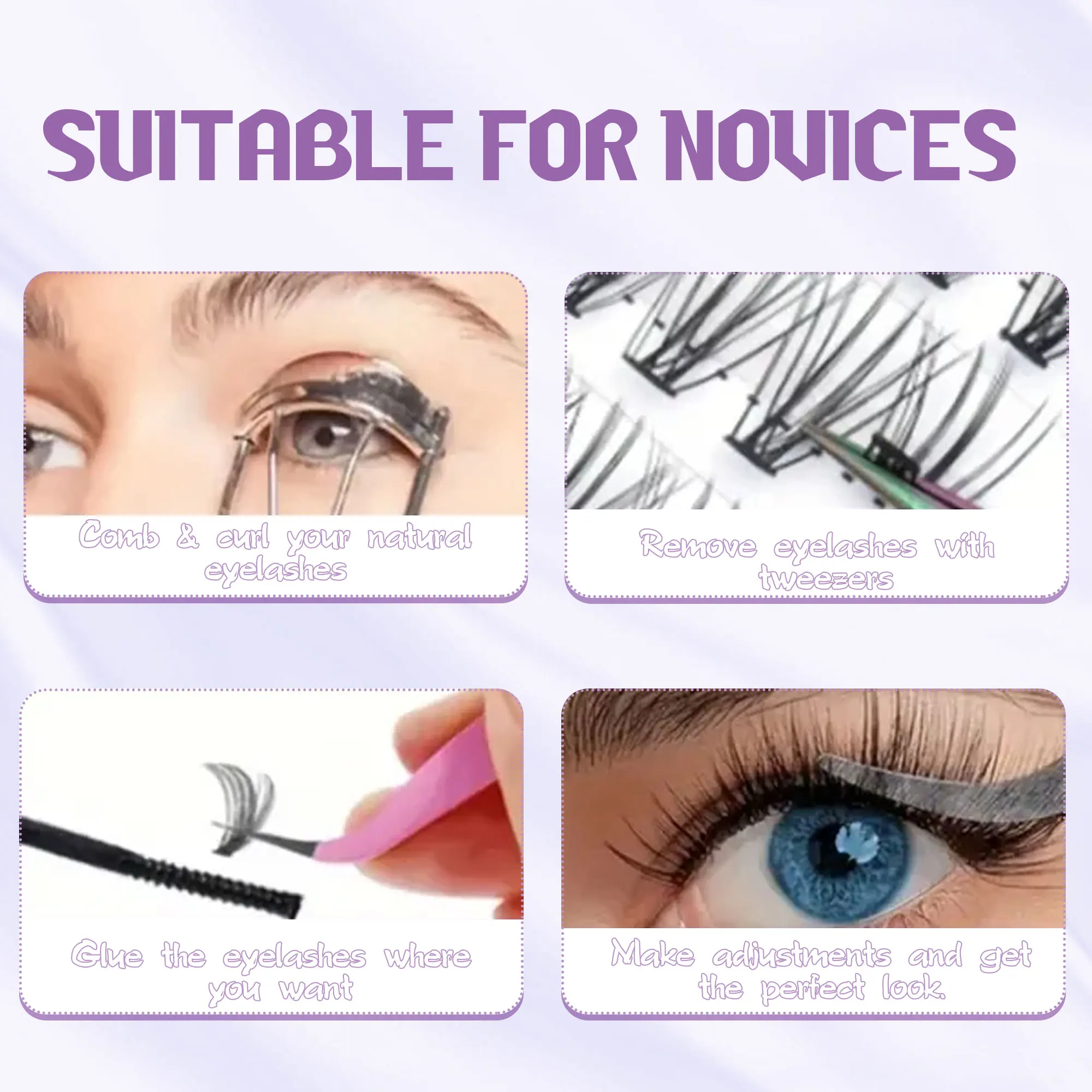 200 Clusters - 20 C/20 D/40 C/40 D/60 D/80 D D I Y False Eyelashes, Fluffy Natural 3 D Eyelash Extensions, 9-16 mm Mixed Length