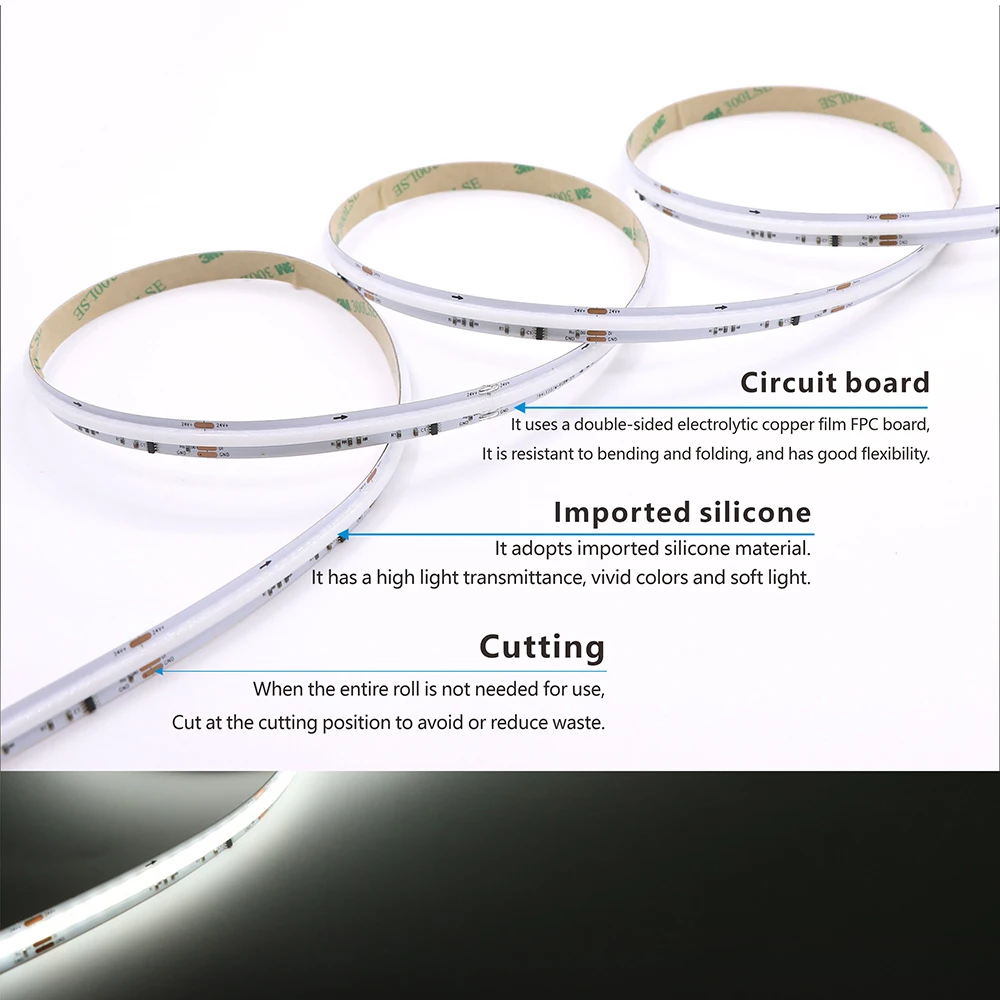 RGBW COB LED Light Strip Pixel Addressable 784LEDs RGB Dream Full Color 10mm DC24V WS2814 WS2811 High Density Flexible COB Light